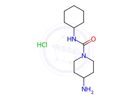 Chemical structure of 4-Amino-N-cyclohexylpiperidine-1-carboxamide hydrochloride