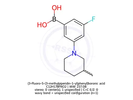 Chemical structure of (3-Fluoro-5-(3-methylpiperidin-1-yl)phenyl)boronic acid