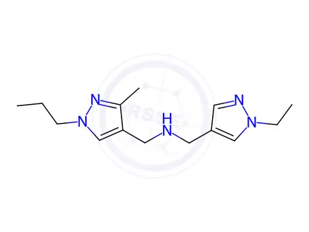 Chemical structure of 1-(1-ethyl-1H-pyrazol-4-yl)-N-[(3-methyl-1-propyl-1H-pyrazol-4-yl)methyl]methanamine