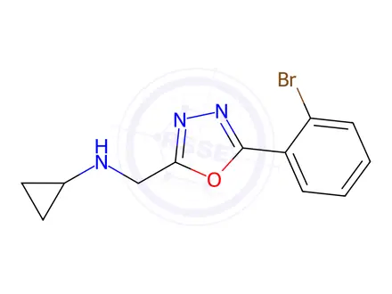 Chemical structure of n-((5-(2-Bromophenyl)-1,3,4-oxadiazol-2-yl)methyl)cyclopropanamine