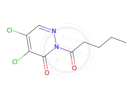 Chemical structure of 4,5-dichloro-2-pentanoyl-pyridazin-3-one