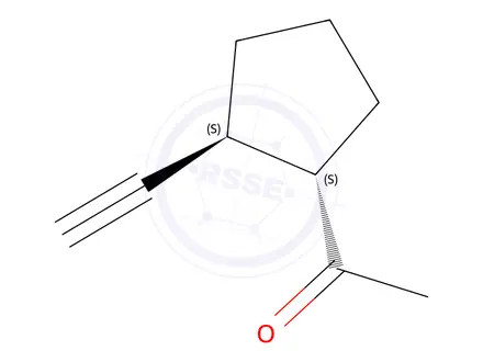 Chemical structure of Ethanone,1-(2-ethynylcyclopentyl)-,trans-