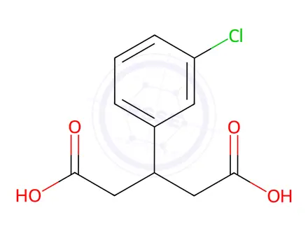 Chemical structure of 3-(3-Chlorophenyl)pentanedioic Acid