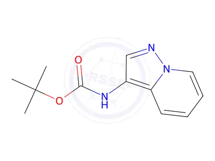 Chemical structure of Carbamic acid, N-pyrazolo[1,5-a]pyridin-3-yl-, 1,1-dimethylethyl ester
