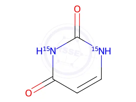 Chemical structure of Uracil-15N2