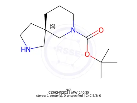 Chemical structure of Tert-butyl (S)-2,7-diazaspiro[4.5]Decane-7-carboxylate