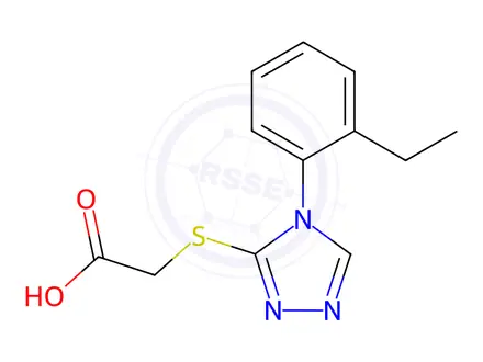 Chemical structure of 2-{[4-(2-ethylphenyl)-4H-1,2,4-triazol-3-yl]sulfanyl}acetic acid