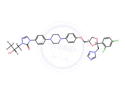 Chemical structure of Hydroxy itraconazole-[D5]