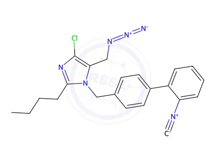 Chemical structure of 5-(azidomethyl)-2-butyl-4-chloro-1-((2`-isocyano-[1,1`-biphenyl]-4-yl)methyl)-1H-imidazole