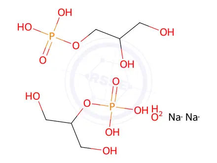 Chemical structure of Disodium mono(1,3-dihydroxypropan-2-yl phosphate) mono(2,3-dihydroxypropyl phosphate) hydrate(mixture)
