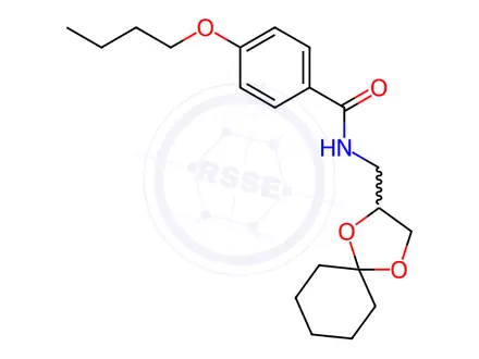 Chemical structure of N-((1,4-Dioxaspiro[4.5]decan-2-yl)methyl)-4-butoxybenzamide