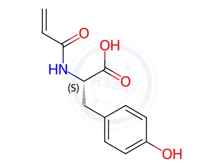 Chemical structure of (2S)-3-(4-Hydroxyphenyl)-2-(prop-2-enamido)propanoic acid
