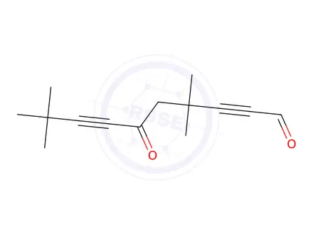 Chemical structure of 4,4,9,9-Tetramethyl-6-oxodeca-2,7-diynal