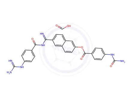 Chemical structure of Nafamostat Impurity 105 Formate