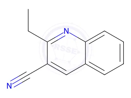 Chemical structure of 3-Quinolinecarbonitrile, 2-ethyl-