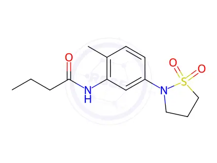 Chemical structure of N-(5-(1,1-Dioxidoisothiazolidin-2-yl)-2-methylphenyl)butyramide