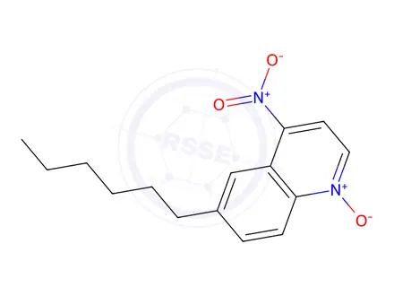 Chemical structure of 6-hexyl-4-nitro-1-oxido-quinoline