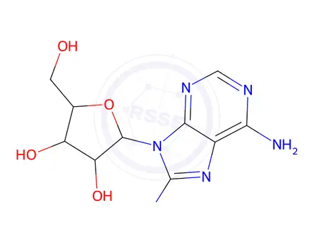 Chemical structure of 8-Methyaminoadenosine
