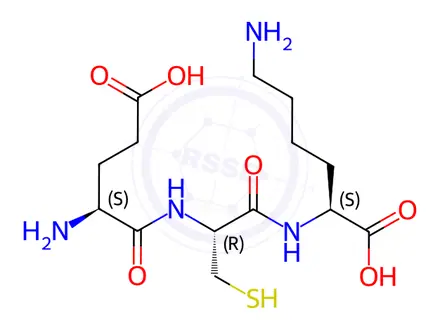 Chemical structure of L-Glutamyl-L-cysteinyl-L-lysine