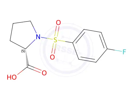 Chemical structure of (S)-1-((4-Fluorophenyl)sulfonyl)pyrrolidine-2-carboxylic acid
