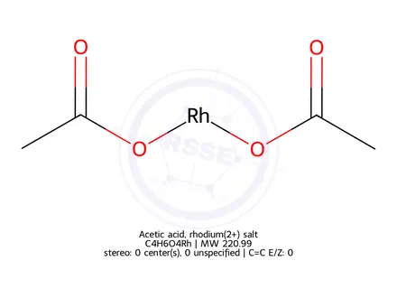 Chemical structure of Acetic acid, rhodium(2+) salt