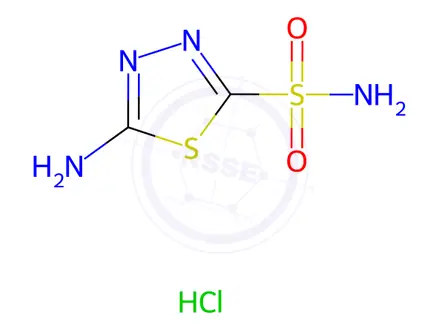 Chemical structure of 5-Amino-1,3,4-thiadiazole-2-sulfonamide Hydrochloride Salt