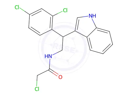 Chemical structure of 2-Chloro-n-[2-(2,4-dichlorophenyl)-2-(1h-indol-3-yl)ethyl]acetamide