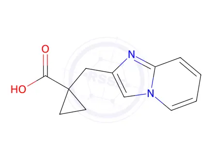 Chemical structure of 1-(Imidazo[1,2-a]pyridin-2-ylmethyl)cyclopropane-1-carboxylic acid