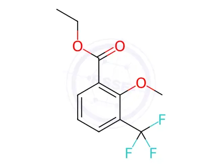 Chemical structure of Benzoic acid, 2-methoxy-3-(trifluoromethyl)-, ethyl ester