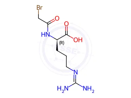 Chemical structure of bromoacetylarginine