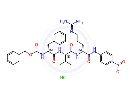 Chemical structure of Z-Phe-Val-Arg-pNA Hydrochloric Acid Salt