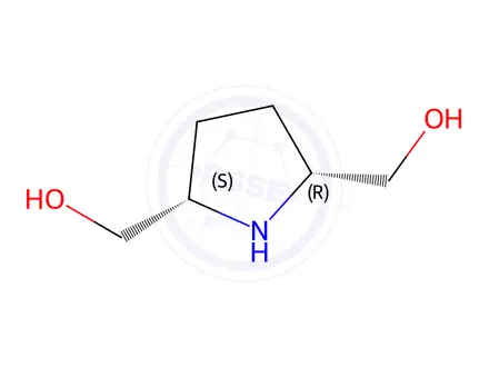 Chemical structure of (2S,5R)-5-(hydroxymethyl)pyrrolidin-2-yl]methanol hydrochloride, cis
