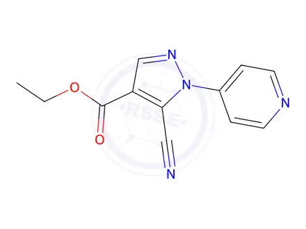 Chemical structure of Ethyl 5-cyano-1-(pyridin-4-yl)-1H-pyrazole-4-carboxylate