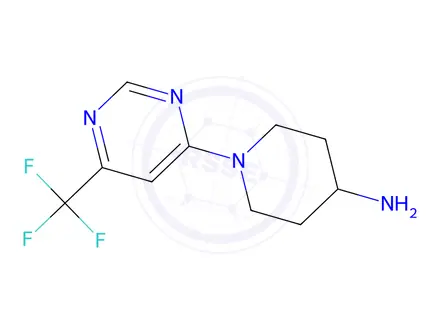 Chemical structure of 1-[6-(Trifluoromethyl)pyrimidin-4-yl]piperidin-4-amine