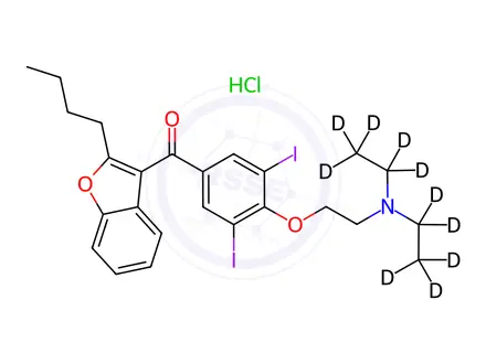 Chemical structure of Amiodarone-d10 Hydrochloride