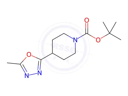 Chemical structure of 1-Boc-4-(5-methyl-1,3,4-oxadiazol-2-yl)piperidine