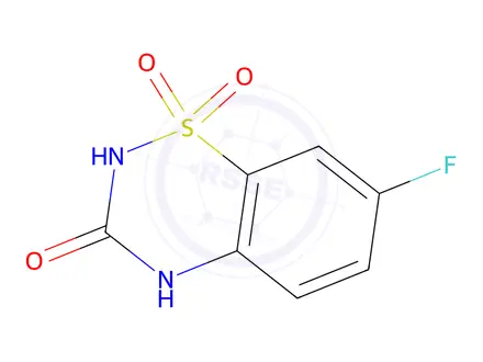 Chemical structure of 7-Fluoro-2H-benzo[e][1,2,4]thiadiazin-3(4H)-one 1,1-dioxide