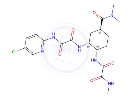 Chemical structure of N1-(5-Chloropyridin-2-yl)-N2-((1R,2S,5S)-5-(dimethylcarbamoyl)-2-(2-(methylamino)-2-oxoacetamido)cyclohexyl)oxalamide