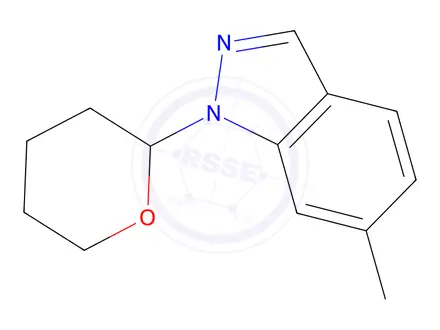 Chemical structure of 1-(Tetrahydro-2H-pyran-2-yl)-6-methyl-1H-indazole