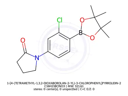 Chemical structure of 1-[4-(TETRAMETHYL-1,3,2-DIOXABOROLAN-2-YL)-3-CHLOROPHENYL]PYRROLIDIN-2-ONE