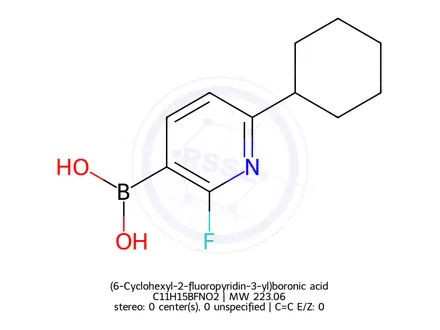 Chemical structure of (6-Cyclohexyl-2-fluoropyridin-3-yl)boronic acid