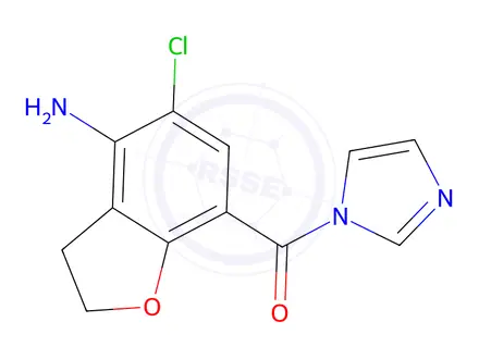 Chemical structure of (4-Amino-5-chloro-2,3-dihydrobenzofuran-7-yl)(1H-imidazol-1-yl)methanone