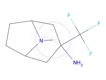 Chemical structure of 8-Methyl-3-(trifluoromethyl)-8-azabicyclo[3.2.1]octan-3-amine