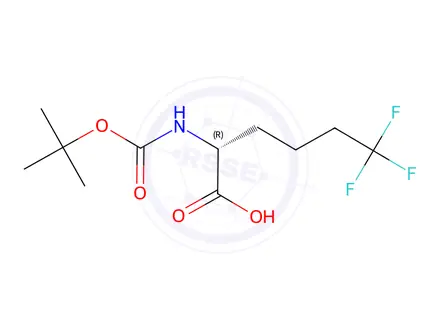Chemical structure of (R)-2-((tert-Butoxycarbonyl)amino)-6,6,6-trifluorohexanoic acid