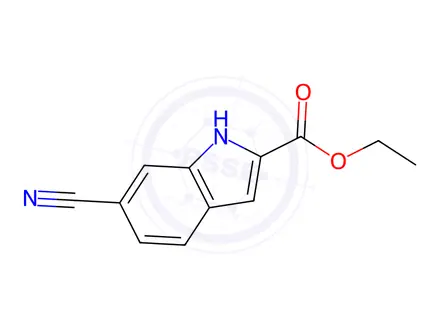 Chemical structure of Ethyl 6-Cyano-1H-indole-2-carboxylate