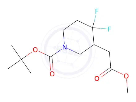 Chemical structure of tert-butyl 4,4-difluoro-3-(2-methoxy-2-oxoethyl)piperidine-1-carboxylate