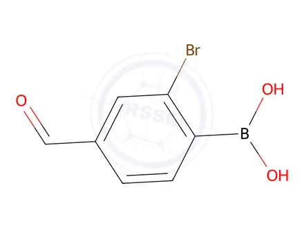 Chemical structure of (2-Bromo-4-formylphenyl)boronic acid