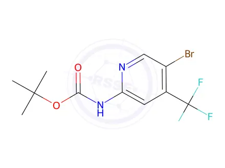 Chemical structure of tert-Butyl (5-bromo-4-(trifluoromethyl)pyridin-2-yl)carbamate