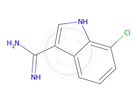 Chemical structure of 7-Chloro-1H-indole-3-carboximidamide