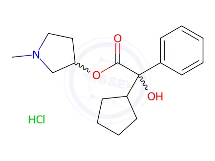 Chemical structure of Glycopyrrolate Impurity 30 Hydrochloride (Glycopyrronium Bromide EP Impurity G Hydrochloride)